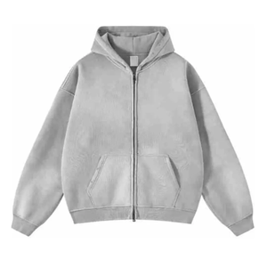 Sudadera con Capucha y Cremallera para Hombre, Estilo Premium, Lavado Ácido Decolorado, Gruesa, Holgada, con Hombros Caídos, Manga Larga, Estilo Urbano - Product Image 6