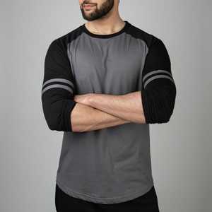 Camiseta de verano de manga larga para hombre, Camiseta deportiva de secado rápido para correr, camiseta informal de poliéster/algodón para EE. UU., Reino Unido, Australia - Product Image 6