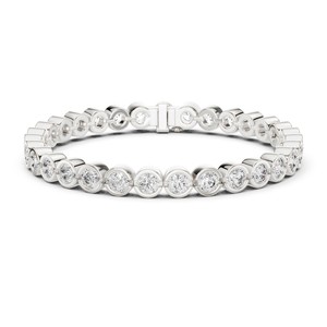 Bracelet tennis Pacho 9.3 TCW en moissanite taille brillant, plaqué rhodium, argent sterling 925, luxe, certifié GRA |   Finesse nuptiale - Product Image 1