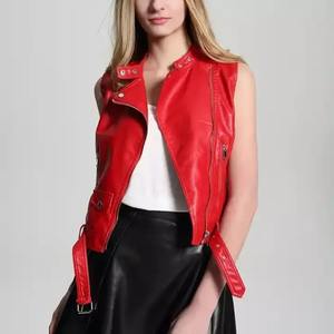 Recién llegado, Chaleco de piel de cordero auténtica para mujer, lona impermeable con decoración Vintage, moda al por mayor para invierno - Product Image 1