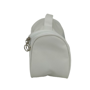 Nueva bolsa de cosméticos de maquillaje personalizada con logotipo personalizado Material de PU Blanco Bolsa de cosméticos de maquillaje de viaje con cremallera - Product Image 3