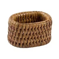 Anneau de serviette en rotin tressé à la main, accessoire de table rustique en osier pour les dîners de fêtes et la décoration de style ferme