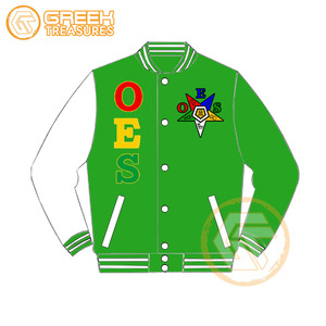 Customized Order Eastern <b>Star</b> Cotton Fleece Embroidered Varsity <b>Jacket</b> OES Breathable Quick Dry Zipper Closure Women <b>Jackets</b> - Product Image 6