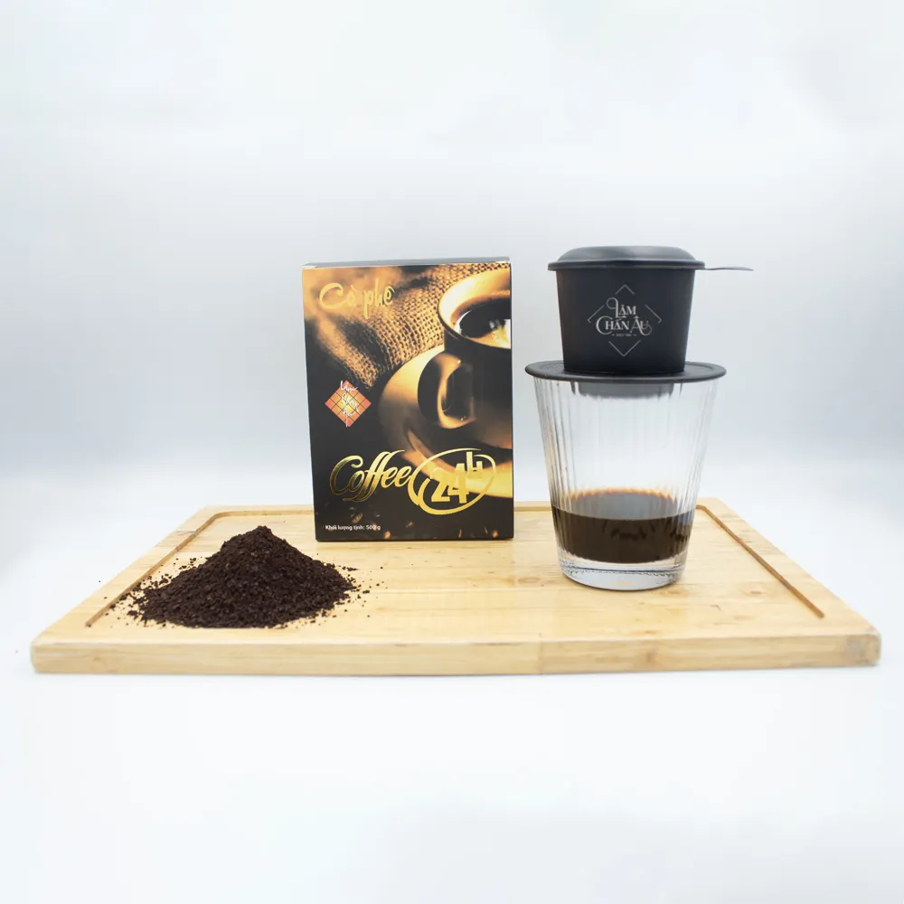 Kutu kahve tozu sıcak satış kullanımı olarak kullanarak kaynar su ile yeni varış en çok satan Vietnam tedarikçisi 24H kahve