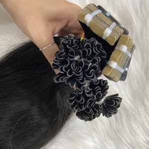 Prix usine donneur unique ruban adhésif couleurs droites naturelles extensions de cheveux humains vierges russes vierge de qualité Remy vietnamienne - Product Image 1