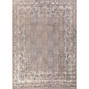 Tapis fait main en laine et soie noué à la main Pae-6157, motif floral gris et noir Aurora, pour la maison, le salon, le couloir, tapis rectangulaire fait main - Product Image 1
