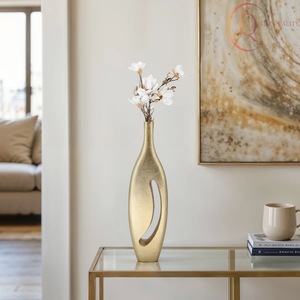 Artistic Metal Tabletop <b>Flower</b> <b>Vase</b> with Smooth Texture and Contemporary Look, Suitable <b>for</b> All Interior Themes - Product Image 1