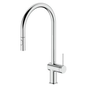 Grifo de Cocina Monomando Moderno Vermont Aquasanit Chrome SCARUB1514CR de Latón con Válvula de Disco Cerámico y Rociador Extraíble - Product Image 1