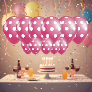 Palloncini Party Love fucsia a pois, confezione da 12 pezzi, decorazioni per feste - Product Image 3