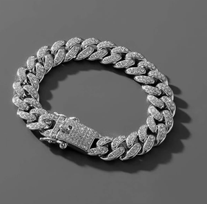 Rapper Hip Hop Sterling <b>Silver</b> Custom Iced Out Moissanite Cuban <b>Bracelet</b> for Unisex Gift & Party Occasions - Product Image 4