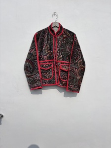 Chaqueta de invierno para mujer más vendida hecha a mano India mangas completas Reversible corto terciopelo suave algodón acolchado bordado impreso - Product Image 2