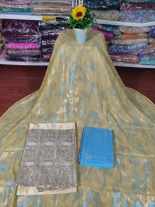 Vestido Dirac Somalí de Jacquard de Lujo Muy Solicitado con Patrón Brillante de Purpurina Dorada para Niñas, Ropa para Fiestas de Boda - Product Image 3