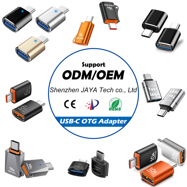High Quality JAYA Aluminum Alloy USB C to USB Adapter Female/Male Support Logo/Packaging/Color/Style Custom