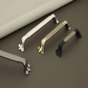 Poignée de tiroir de cuisine réglable en alliage de zinc de qualité supérieure, texture filaire, quincaillerie pour commode, villa, armoire, maison - Product Image 2