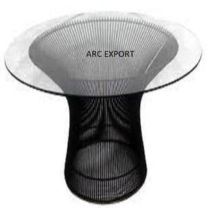 สแตนเลสสตีลสีเงินพร้อมโต๊ะกลางกระจกใสสำหรับตกแต่งบ้านห้องนั่งเล่น - Product Image 3