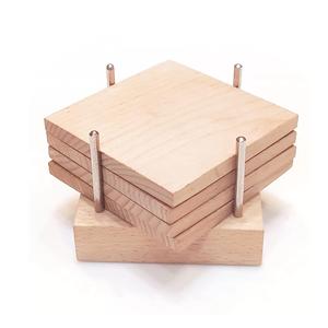 Juego de posavasos personalizados para el hogar y el Hotel, conjunto de posavasos de madera con soporte de artesanía para cocina y Sobremesa, nuevo diseño - Product Image 1
