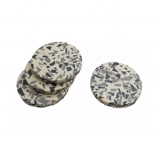 Fournisseur indien maison Design fantaisie Terrazzo rond tasse à thé tapis tapis meilleure vente prix vaisselle domestique verre sous-verre - Product Image 2