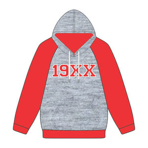 Sweat à capuche gris KAP Année de fondation, manches raglan rouges, mélange de coton, vêtements de fraternité grecque Divine Nine HBCU Greek - Product Image 2