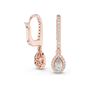 Lab Diamond Drop <b>Earrings</b> 0.83 CT VVS-VS EF Clarity 18KT, 14KT, 10KT Gold & 925 <b>Silver</b> Rose, Yellow, White Gold & - Product Image 4