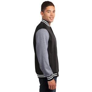 แจ็กเก็ตกีฬาของทีมแจ็กเก็ตผ้าซาตินสำหรับผู้ชายเสื้อเบสบอลสีขาวสีน้ำเงินออกแบบได้ตามต้องการ - Product Image 5