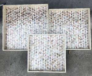 Barra de aspecto antiguo Harbour Resin & MOP Over MDF Board Inlay Tray para decoración de mesa con el último precio Bandeja de servicio recién hecha a mano - Product Image 5