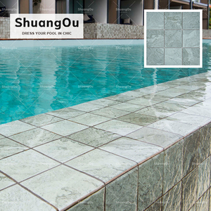 Giá bán buôn <span class=keywords><strong>Ming</strong></span> màu xanh lá cây đá cẩm thạch Gạch Mosaic hồ bơi gạch men sứ đánh bóng tráng men đá cẩm thạch cái nhìn tấm gạch - Product Image 5