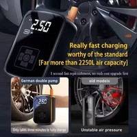 Pompe de gonflage de pneus électrique sans fil portable pour voiture 150PSI (charge 1800*2mAh) équipée de la fonction de banque d'alimentation