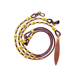 Tressé à la main naturel Rawhide Show Romel Romal Rênes Cheval Tack en Design multicolore SRM182 éphémère - Product Image 1