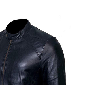 Blouson de moto en cuir véritable pour homme, coupe bomber, imperméable et coupe-vent, design très demandé, tissu personnalisable sur le devant, dernier design - Product Image 4