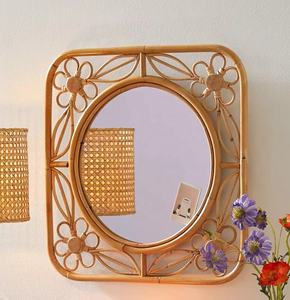 <b>Flower</b> Rattan <b>Mirror</b> Wall Decor Boho Style <b>Mirror</b> Wholesale Price Urban Ourfitters - Product Image 1