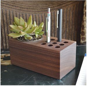 Artisanat pot de fleurs en bois souhaitant bien jardinière arrière-cour décor de jardin créatif jardinières en bois écorce pots de fleurs jardin - Product Image 5