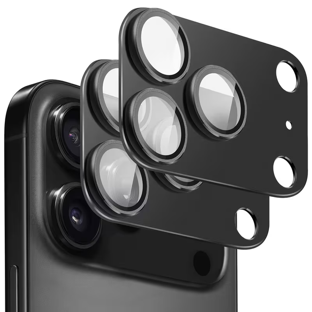 For 17 Pro Max Mobile Phone Black CD Lens Protector Full Coverage Camera Lens Film 9H Hardness HD Clear 0.4mm Anti-Scratch