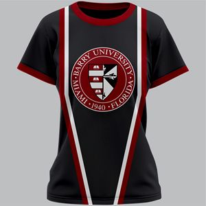 Camiseta de algodón transpirable personalizable de Barry University, estampado Floral básico, informal, sin cuello, ropa de calle Vintage, tendencia Floral - Product Image 1