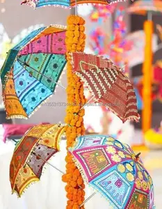 Paraguas bordado decorativo para boda, sombrilla de protección solar, sombrilla de artesanía