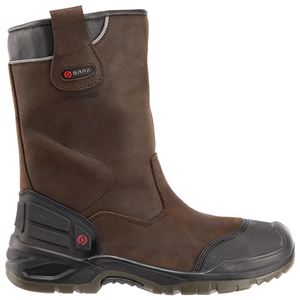 Botas de Seguridad Hercules Marrones con Puntera de Acero, Impermeables, Sin Cordones, Talla 42, S3 SRC WR EN20345 BAAK, de Cuero - Product Image 2