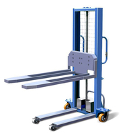 Petit chariot élévateur à palettes portable à charge automatique nouveau semi-électrique avec composants de base pompe et moteur