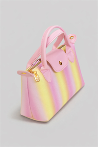 Pastel Ombre <b>Mini</b> Handbag PU Leather Top Handle Bag for Women Custom Logo Wholesale OEM - Product Image 4