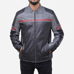 Men Genuine Leather Jacket Manufacturer Biker Casual Street Style Leather <b>Garment</b> Custom OEM Wholesale Factory - Product Image 1