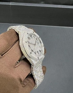 VVS1 White Moissanite Diamond, Moissanite Unique, Full Bust Down Watch, 41MM Reloj automático, Reloj para adultos, Acero inoxidable - Product Image 5