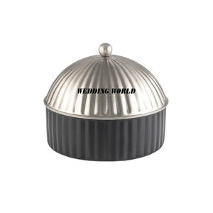 Olla Caliente de Acero Inoxidable Martillada, Diseño Personalizado, Cazuela Hecha a Mano, Vajilla Minimalista de Lujo, Calentador de Comida para Bodas - Product Image 3