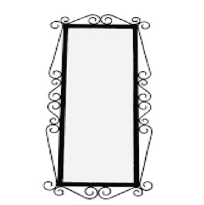 Miroir mural en fer de qualité supérieure avec revêtement en poudre noire, fini, vente chaude, miroir en fer forgé - Product Image 3