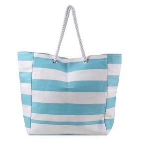 Logo personnalisé imprimé écologique pliable deux poignées lettre coton corde toile plage sac fourre-tout fermeture à glissière pour les femmes - Product Image 1