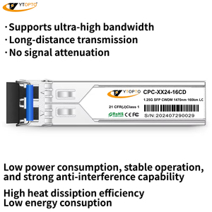 Module émetteur-récepteur optique à fibre CWDM SFP 1.25G 160 km 1470 nm-1610 nm en stock, vente chaude en usine, LC SMF FTTH, connexion sans fil <span class=keywords><strong>LAN</strong></span> - Product Image 3