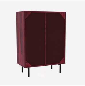 ตู้ไม้เนื้อแข็งหลายชั้นแสดงที่มีประตูคู่สำหรับห้องนั่งเล่นห้องนอนวิลล่าและโรงแรม - Product Image 4