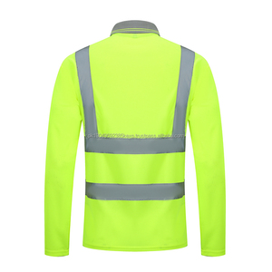 Reflective logo Printing t Shirts Work Wear Shirts Reflective Long Sleeve <b>Polo</b> Shirt - Product Image 4