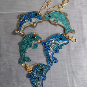 beaded pink tiger lily flower bag charm or keychain seed bead embroidery purse charm pendant <b>keyring</b> for her by glowin fashion - Product Image 1