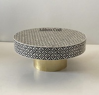 Fantaisie vente chaude incrustation d'os Table basse ronde meubles de luxe incrustation d'os Table centrale meubles de maison décor à la maison Table d'appoint