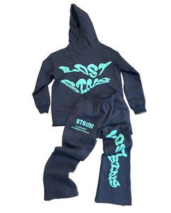 Sweats à capuche bruts personnalisés pantalons de survêtement évasés et ensembles de sweat à capuche courts hommes survêtement imprimé bouffant 3D ensemble de survêtement 2023 - Product Image 2