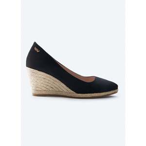 Sandali da donna con zeppa Espadrille in tela ricamata con rosa - Product Image 1