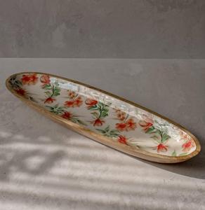 100% Plateau de service à chocolat et à dessert en bois et en métal sans danger pour les aliments avec finition dorée en aluminium artisanal pour les occasions de Diwali - Product Image 2